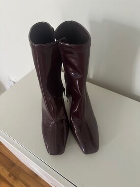 Vince Camuto Mid-Calf Boots in Deep Wine